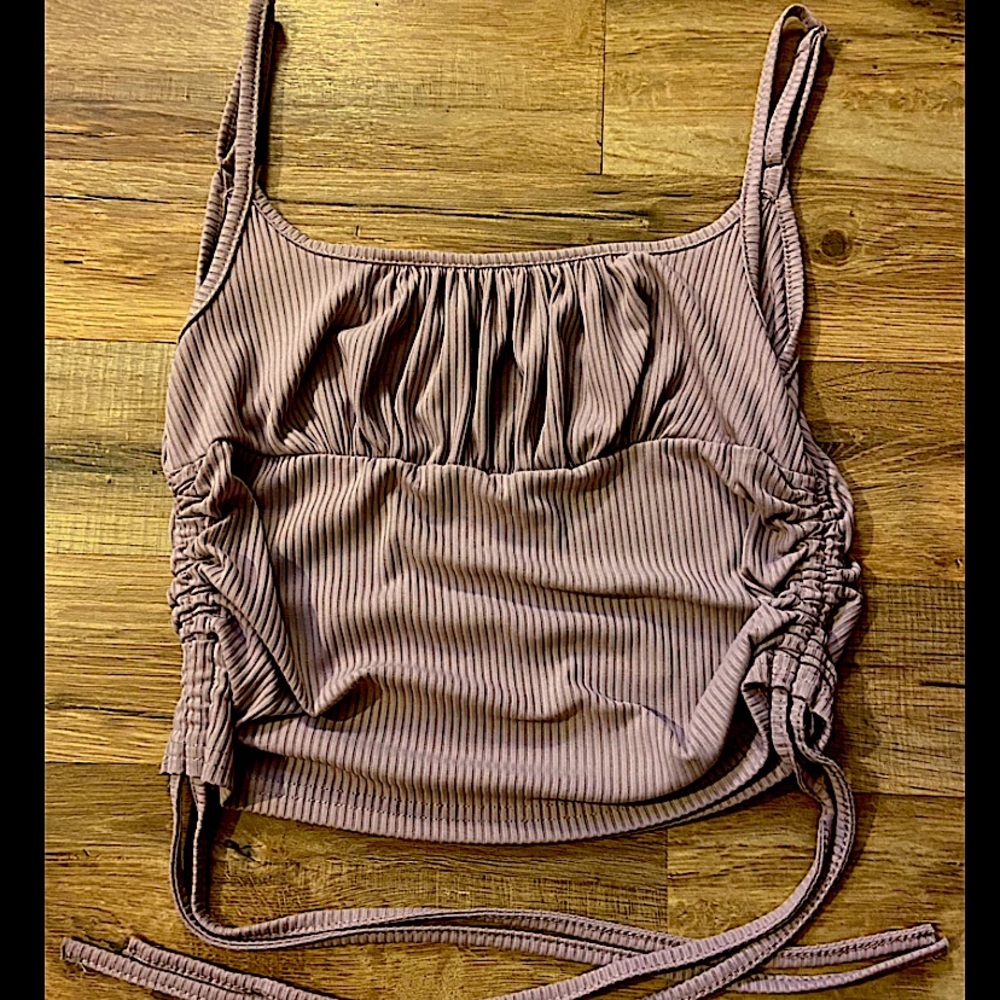 Purple Shein Crop Top With Strings That Cinch At The Sides DISCOUNTED SHIPPING